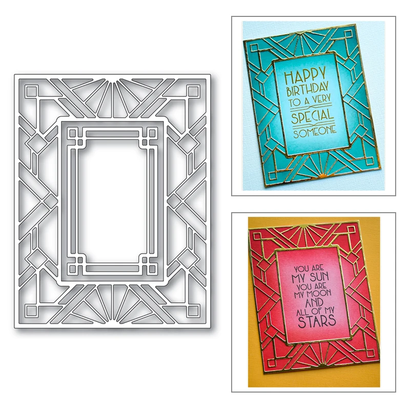 

Новинка 2021, прямоугольная рамка, фоновое украшение, металлические пресс-формы для творчества, изготовления открыток, скрапбукинга, без проз...