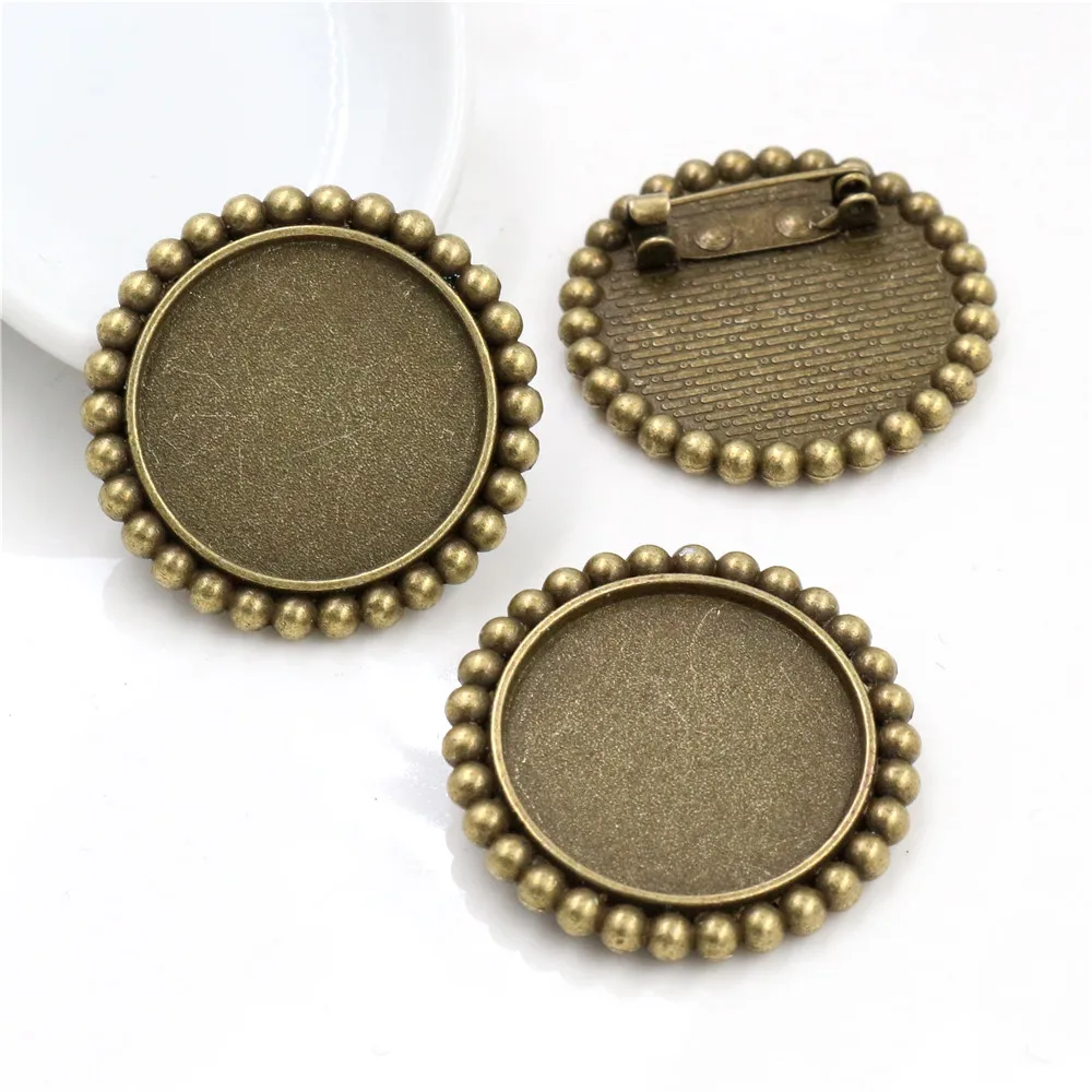 Новая мода 5 шт 25 мм Внутренний размер Античная Посеребренная бронзовая черная