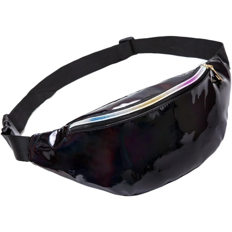 

Brand Holographic Waist Bag For Women Glitter Fanny Pack Waterproof Geometric Belt Bag Fashion Laser Waist Pack Phone Pouch