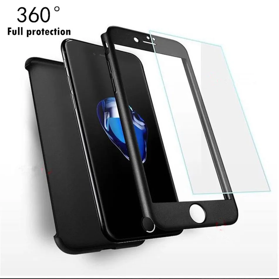 360 Полный чехол для телефона iPhone X 8 6 6s 7 Plus 5 5S PC защитный XS MAX XR со стеклом|Бамперы| |