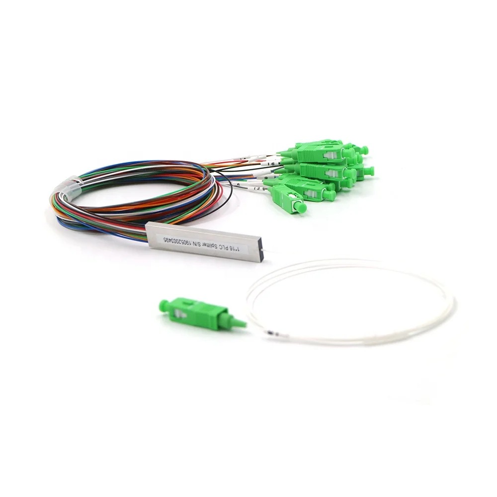 FTTH PLC сплиттер 1X16 SC/APC SM 0 9 мм G657A1 1 м PVC волоконно оптический