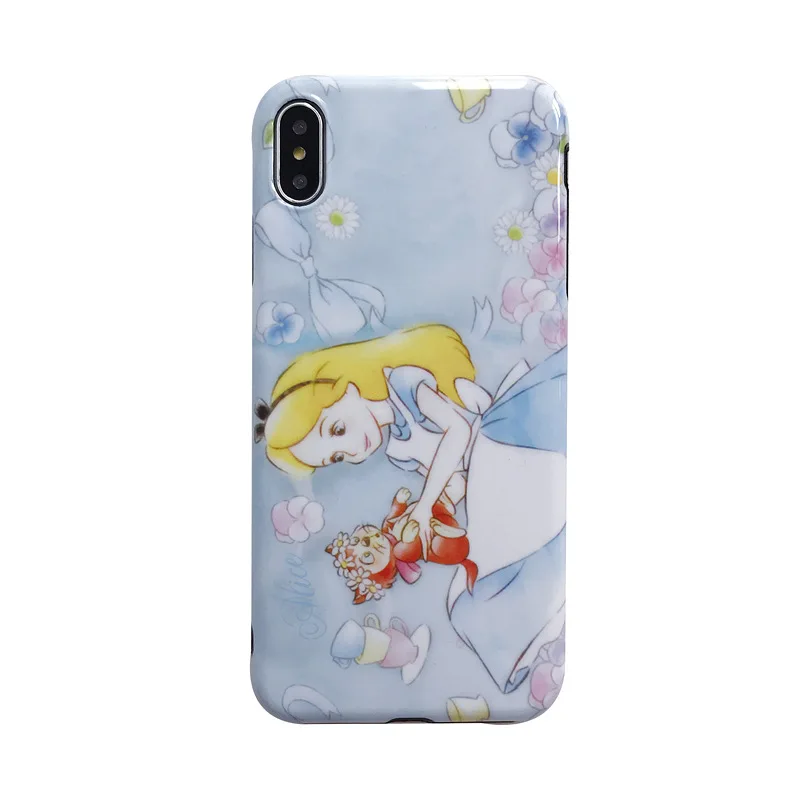 Cute Snow White Alice Princess smooth Phone Case For iPhone 6 6S 7 8 Plus X XR XS Max Cases Soft IMD Silicone Back Cover Coque |