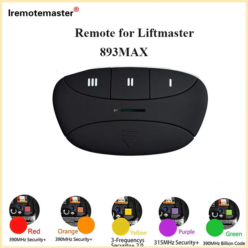 

For Liftmaster 893max Garage Door Opener For 371LM 971LM 81LM 891LM 893LM Purple Red Orange Green Yellow Learn Button