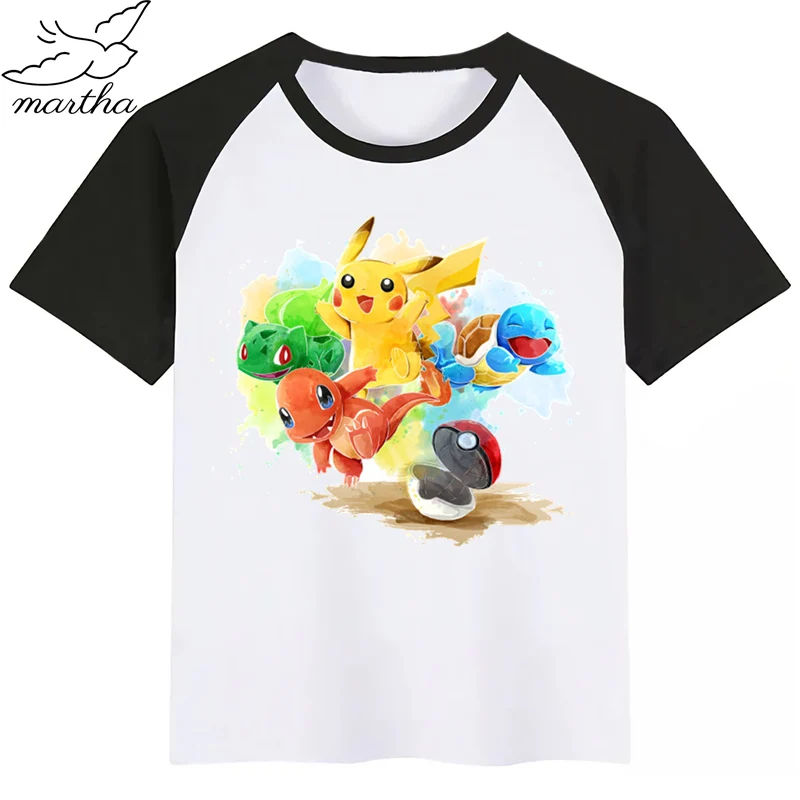 Новинка детская футболка с принтом Pokemon Go Футболка сделай сам забавная одежда для
