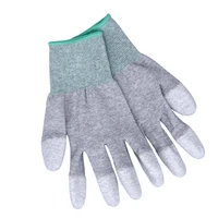 anti static carbon fiber gloves pu painted fingerspalms mobile phone repair esd electronic working hand protective fix tools