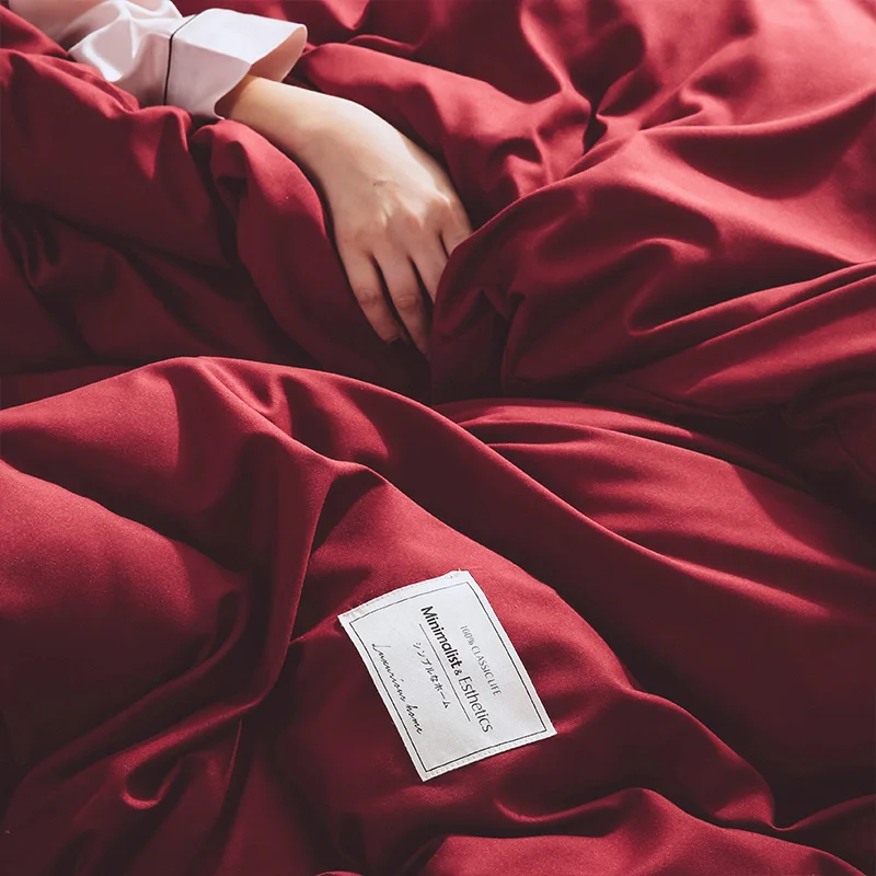 Комплект постельного белья Sondeson винно красного цвета модный простой домашний