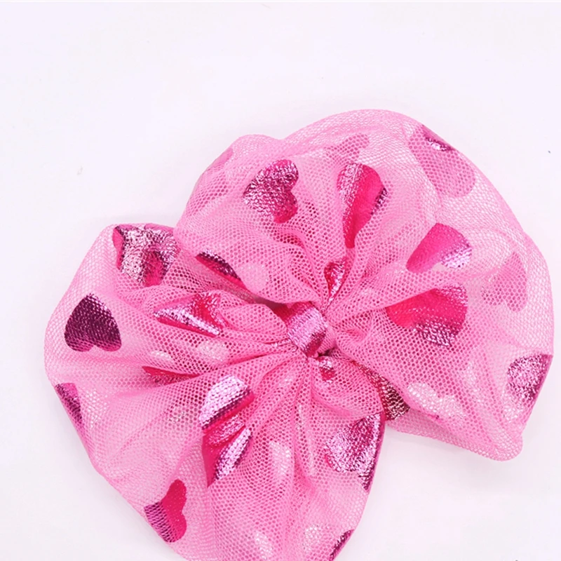 10 ярдов розово-красная лента в форме сердца рулон флокирующей сетки для девочек