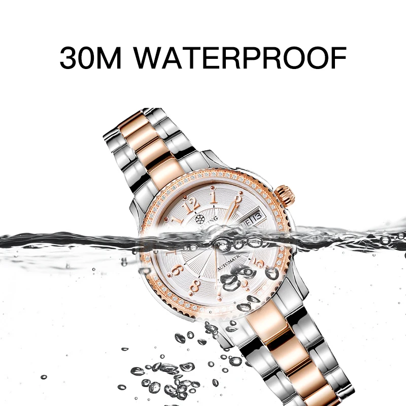 STARKING Women Mechanical Watch Miyota Movt Stainless Steel Wristwatch Sapphire Automatic Self-wind Bracelet Relogios Femininos | Наручные