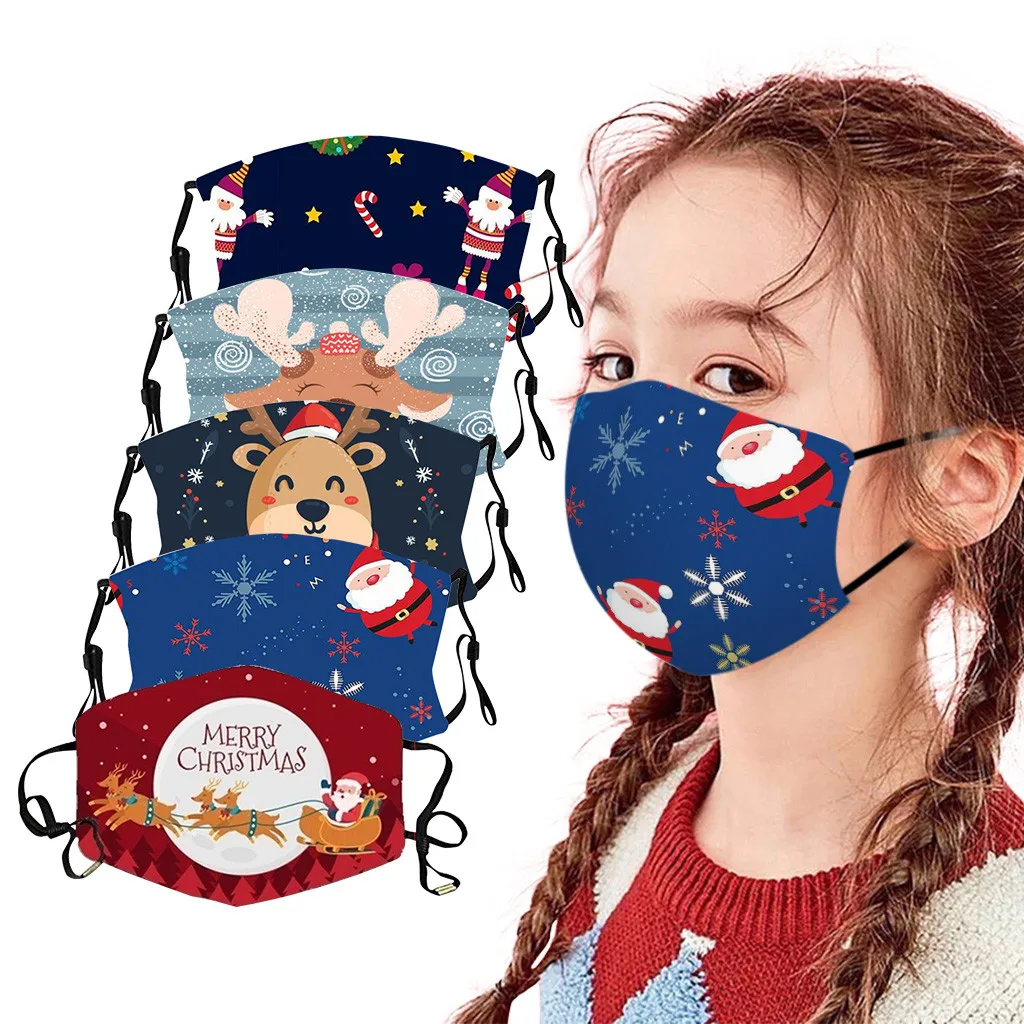 1/2 шт. маска для лица с принтом Санта Клауса Детский Рождественский подарок
