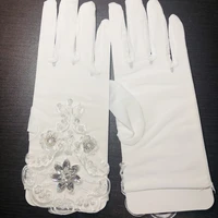 new store promotionsparking beading sequins short bridal gloves ivory 2020 new arrival wedding accessories lace bridal gloves