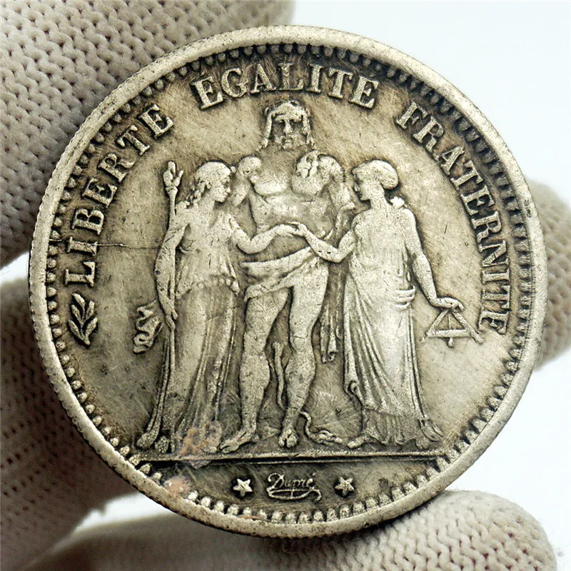 1875 франков французская Серебряная копия доллара монета памятная освобождение