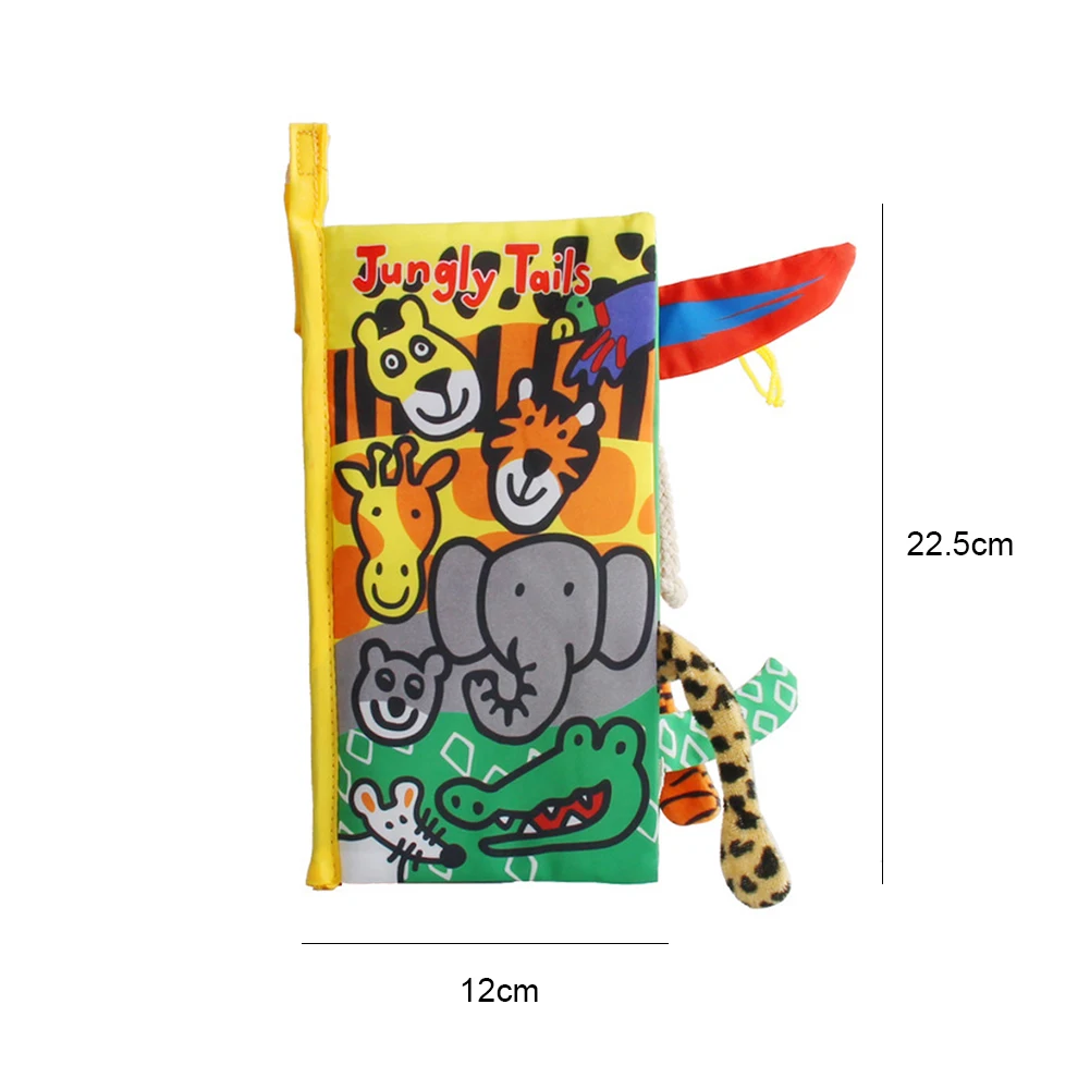

3D Animal Tail Cloth Book Sound Paper Baby Early Educational Cloth Book Toy for Kids Boys Girls Gifts Education Toys