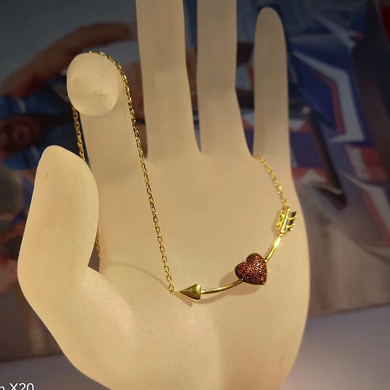 

Love necklace 925 Sterling Silver micro inlaid zircon exquisite fashion personality high-end women