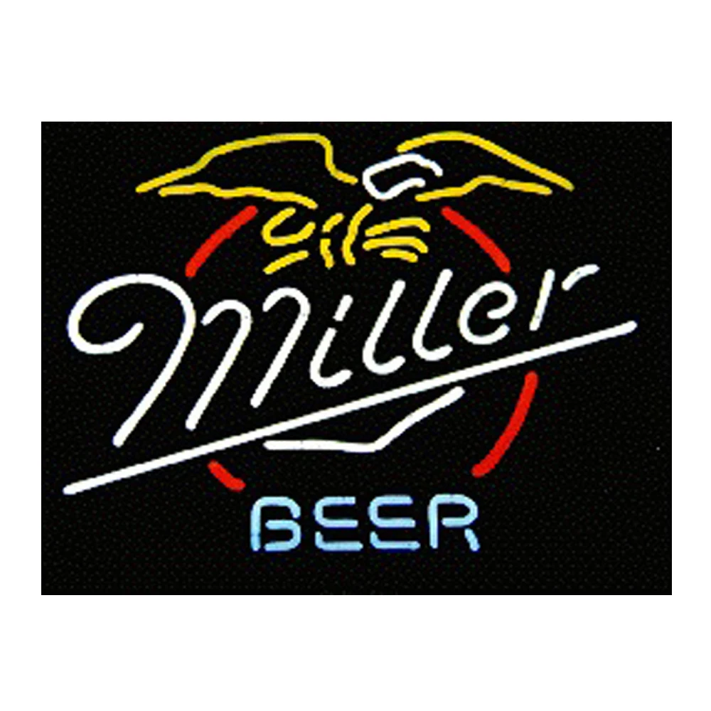 

Miller Beer Gold Eagle Custom Handmade Real Glass Tube Firms Bar KTV Store Advertise Decoration Display Sign Neon Light 24"X20"