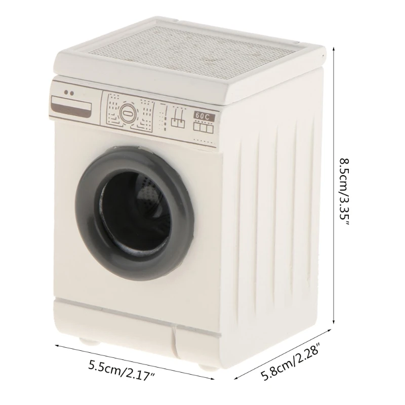

1/12 Dollhouse Miniature Roller Washing Machine Mini Laundry Washer Bathroom Furniture Home Appliance Decoration Toy
