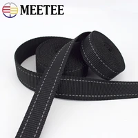 meetee 10y 202538mm reflective nylon webbing stripe webbing ribbon diy pet collar tape luggage belt clothing sewing accessory