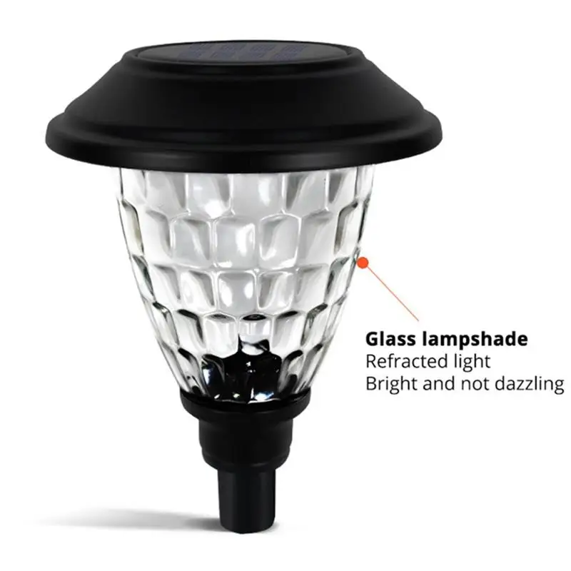 

2pcs Solar Lights Set Glass Lawn Lamp Waterproof Auto on/Off LED Landscape Garden Lantern Pathway Lights for Yard