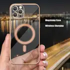 Позолоченный Магнитный чехол CZM Magsafing для iPhone 12 Pro Max 12, прозрачный силиконовый мини-чехол для iPhone 11 Pro Max