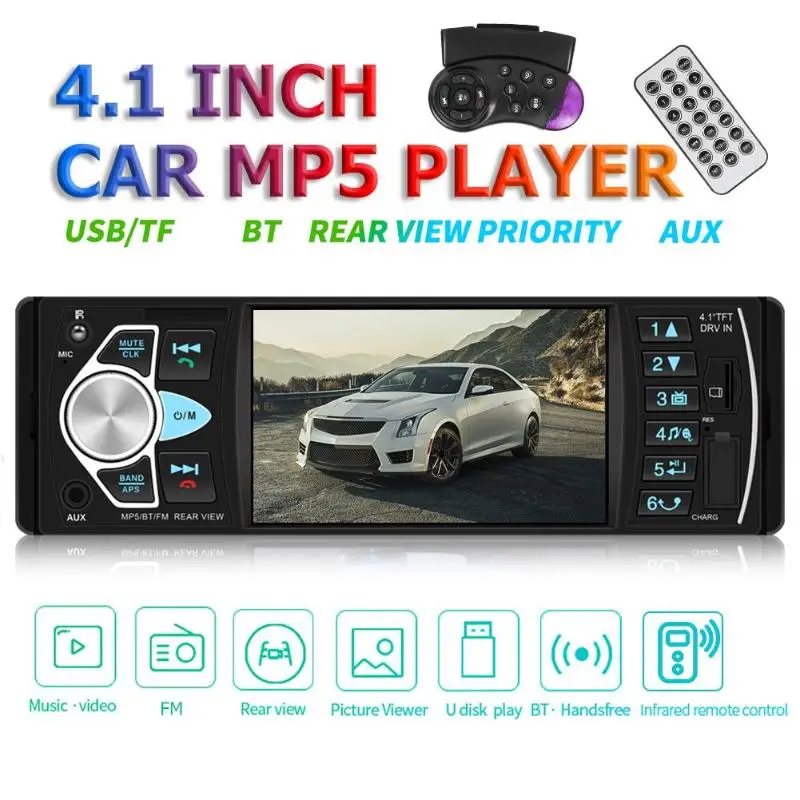 4022D 4 1 дюймов автомобильный стерео MP5 плеер Bluetooth USB TF карта U диск AUX поддержка