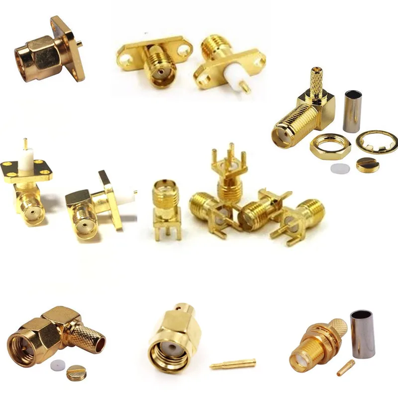 Фоторазъем, штекер SMA, фоторазъем под прямым углом, ОБЖИМНАЯ фотография, фоторазъем кабеля RG58 RG400 50-3