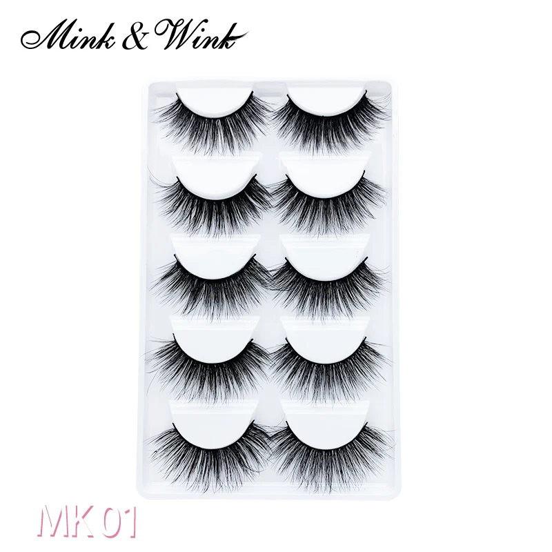 

Mink & Wink New Arrival 25 Pairs Soft and Natural Black Mink Eyelashes 3D False Eyelashes 100% Hand Made with Fast Shipping