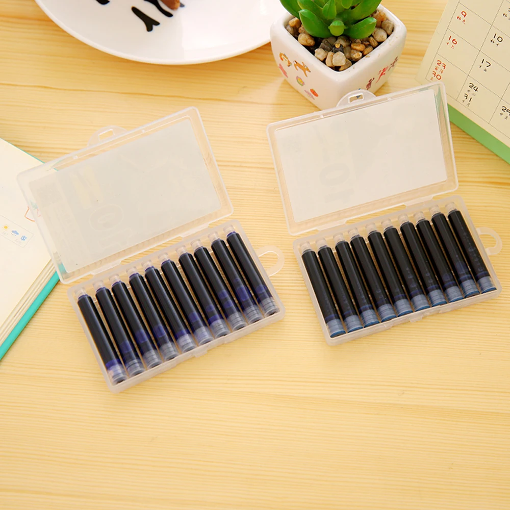 Box pack 10pc BLUE Fountain Pen Ink refill Converter Pump 3.4mm Cartridges | Канцтовары для офиса и дома