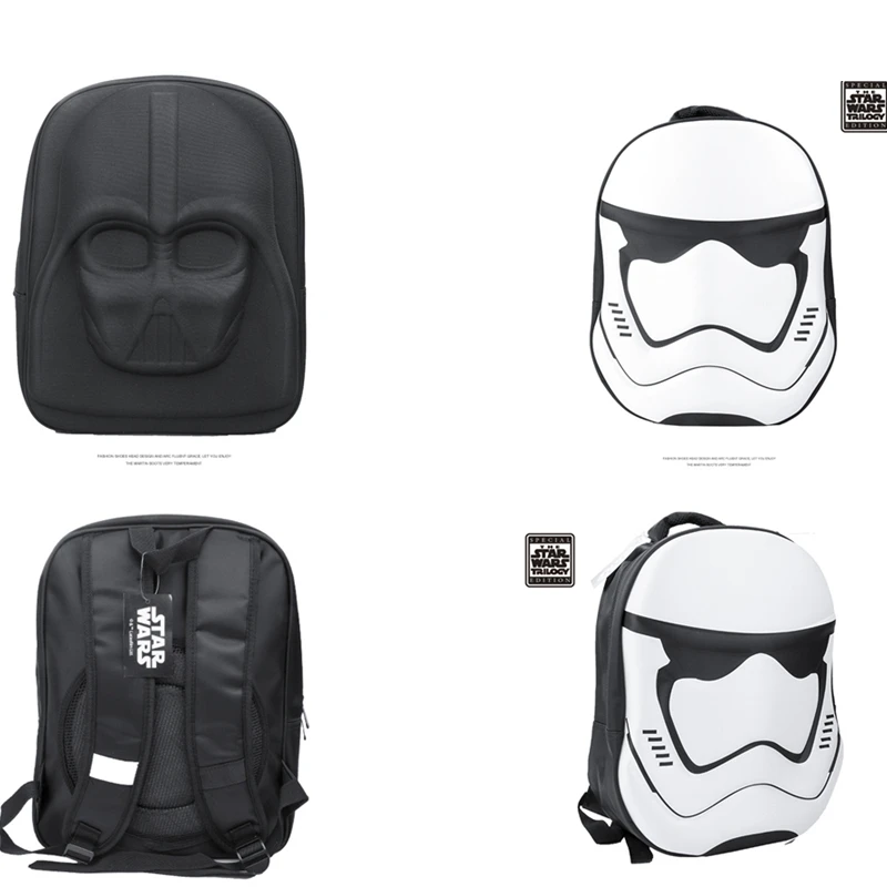 

Star Wars 3D Cartoon Backpack, Black Warrior, White Soldier, Backpack Computer Bag, School Bag