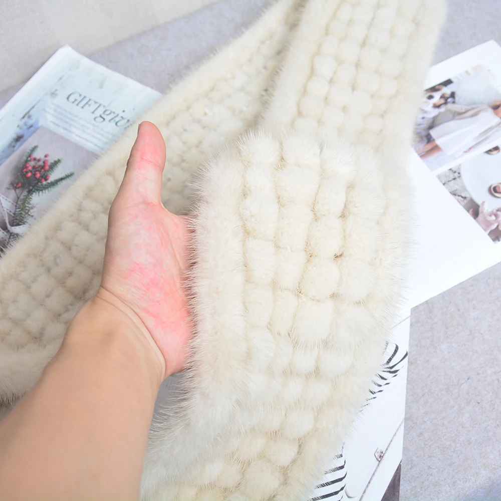 Модный Лидер продаж зимний теплый мягкий женский шарф из натурального меха норки