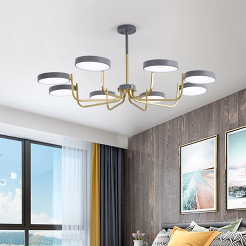 

Modern minimalist LED chandelier bedroom children's room lamp dining room lamp villa luxury chandelier