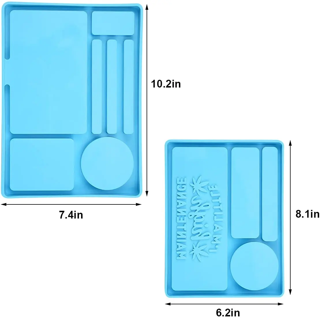 

2 pack Rectangle Rolling Tray Resin Mold, Silicone Maple Leaf Tray Mold for DIY Jewelry Casting Trinkets Storage