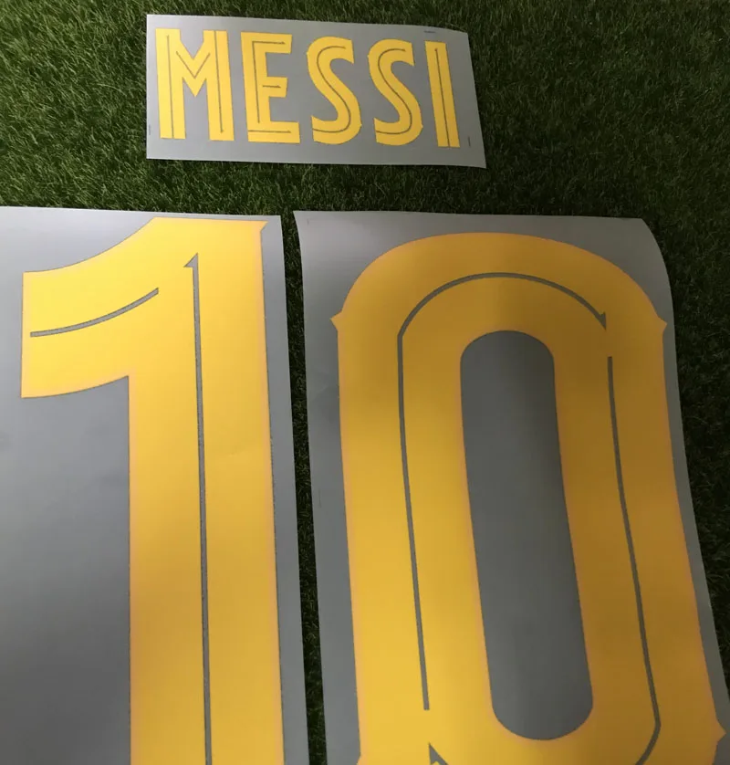Высокое качество плеер Версия Messi Griezmann Nameset DE JONG Suarez Nameset с большими отверстиями печать футбольная нашивка