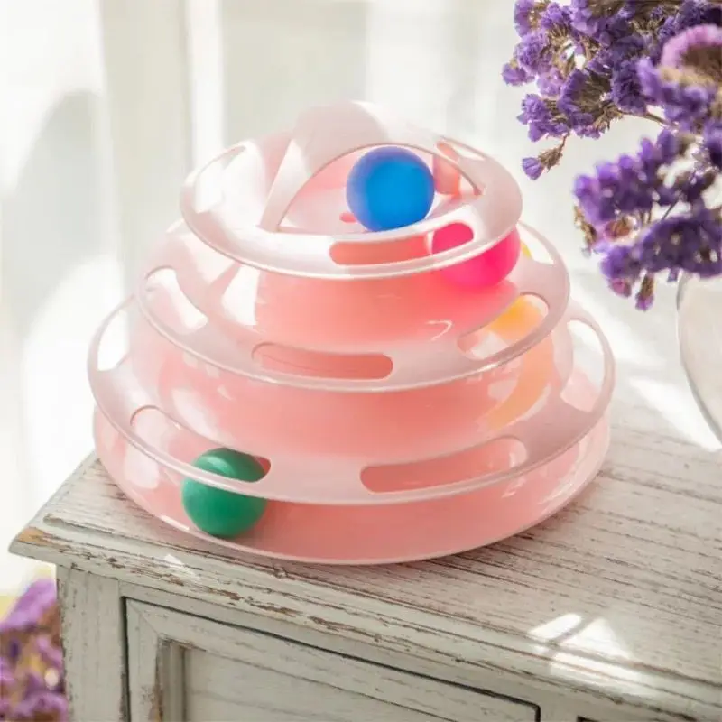 Cat Ball Toy Pets Interactive Toys 3/4-Layer Plastic Tower Tracks IQ Training Amusement Turntable Pet Supplies | Дом и сад