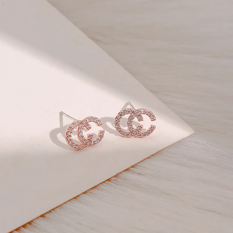 Модные двойные серьги C для женщин роскошные высококачественные креативные