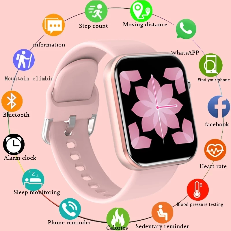 LIGE для женщин Smart Watch IP68 Водонепроницаемый 1 54 полный сенсорный Экран спортивные