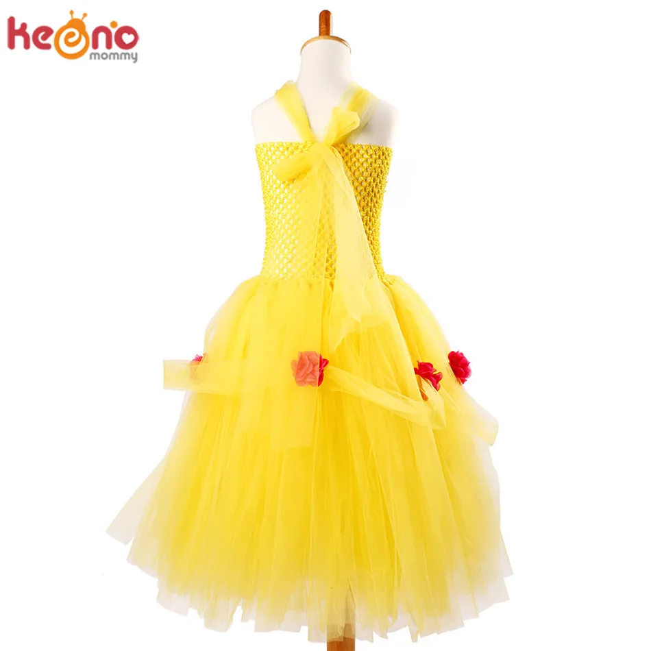 &quotПринцесса Белль&quot платье-пачка для девочек в цветочек фатиновые волшебный