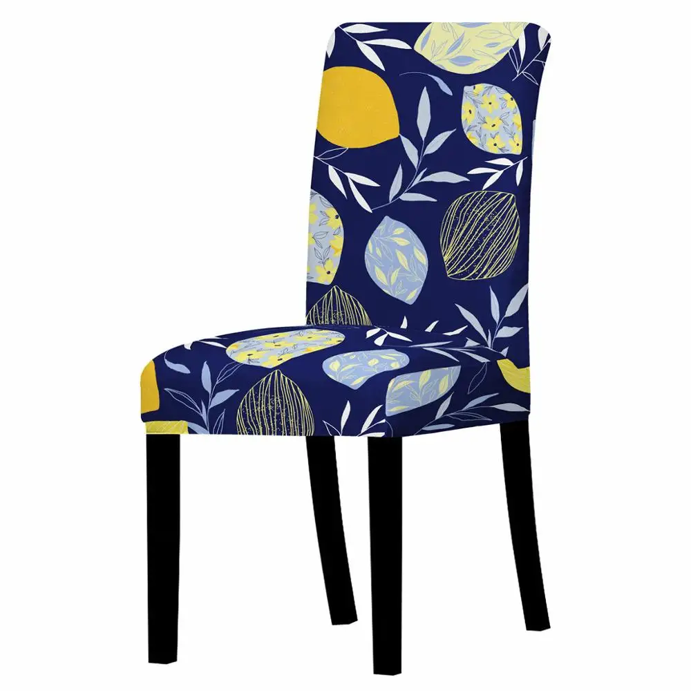 Leaf Fruit Branch Printed Chair Cover Dining Elastic Covers Spandex Stretch Modern Style Anti-dirty Removable | Дом и сад