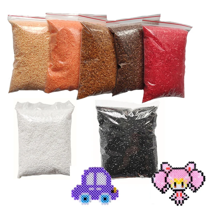 

10000pcs / bag 2.6mm mini hama beads kids DIY toy colormixing white black skin color fuse beads learning toys for children