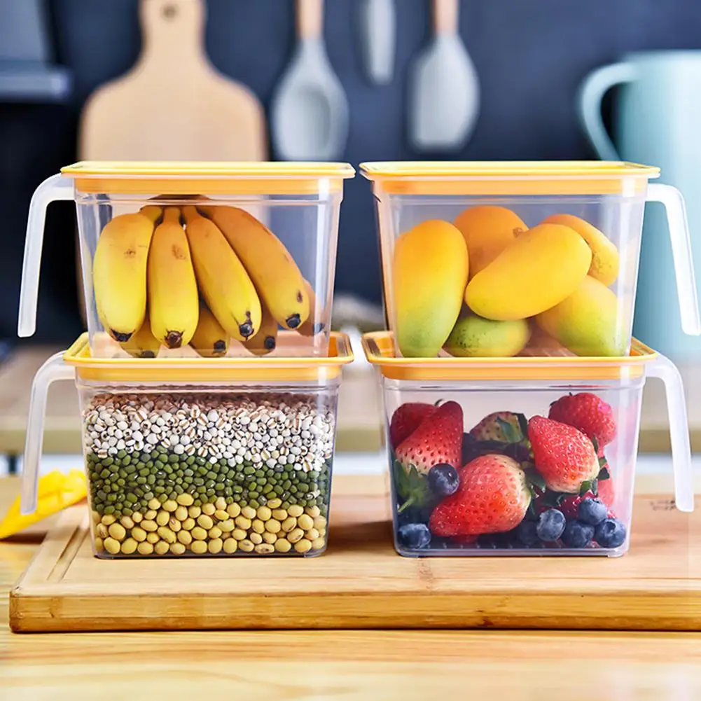 

4PCS/Set Kitchen Storage Box Transparent Grains Beans Storage Sealed Organizer Food Container Refrigerator Storage Organize Box