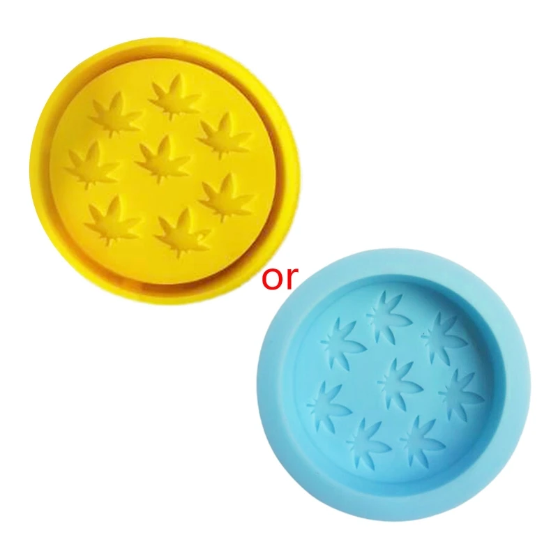 

Crystal Epoxy Coaster Cup Pad Resin Mold Round Potleaf Ashtray Silicone Mould 85LF