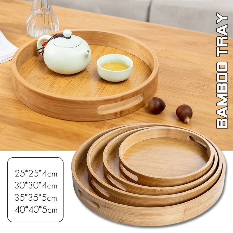 

Japanese Style Bamboo Tea Tray Food Serving Plate Snack Deseert Plate Creative Baking Bread fruit Dishes Drink Platter