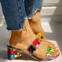 high heel platform luxury sandals women comfort colorful gem jelly sandals female fashion designer womens shoes summer new 2021