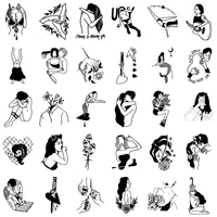 30pcsset waterproof temporary tatoo darkly women rose knife sexy fake tattoo for body arm chest fake tattoo body stickers