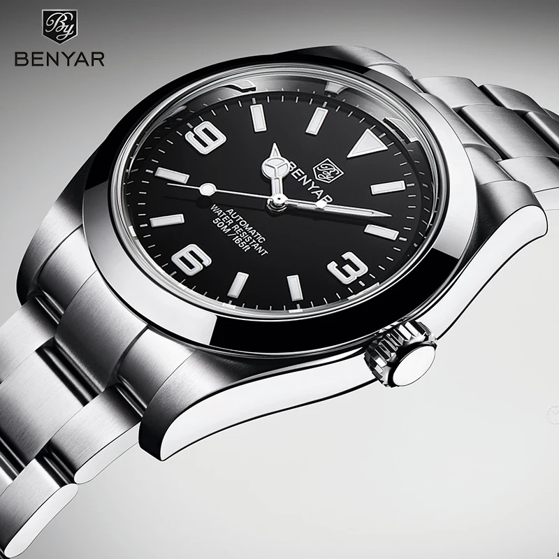 BENYAR Luxury Brand Men Automatic Watch Stainless Steel Waterproof Business Watches for men Mechanical Wristwatch Reloj hombres