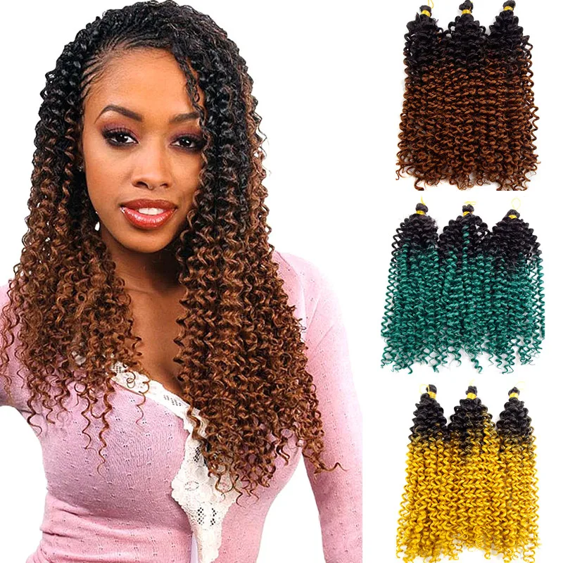 Полностью Звездные вьющиеся волосы для наращивания крючком Омбре термостойкие