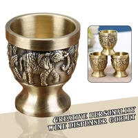 unbreakable chalice wine cups european style retro carved bronze liquor glass handmade crafts personality wine dispenser goblet