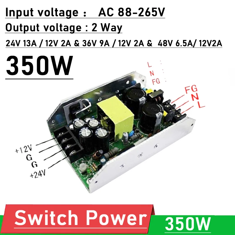 

DYKB 350W AC-DC switching power supply 110V 220V TO 12V 2A 24V 36V 48V 2-Way Digital Audio Amplifier switch power