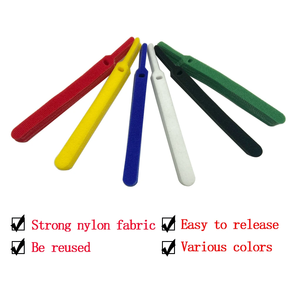 Многоразовая клейкая застежка-липучка нейлоновая кабельная стяжка 1 2x15 см 30 шт. |