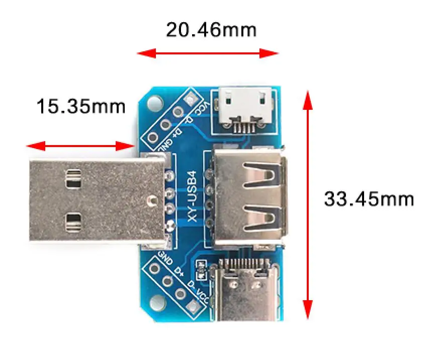 1 шт. Мини Micro Female Male USB to DIP адаптер плата Разъем конвертер 4P 5P 2,54 мм 3 4USB адаптер пластина печатная плата для Arduino