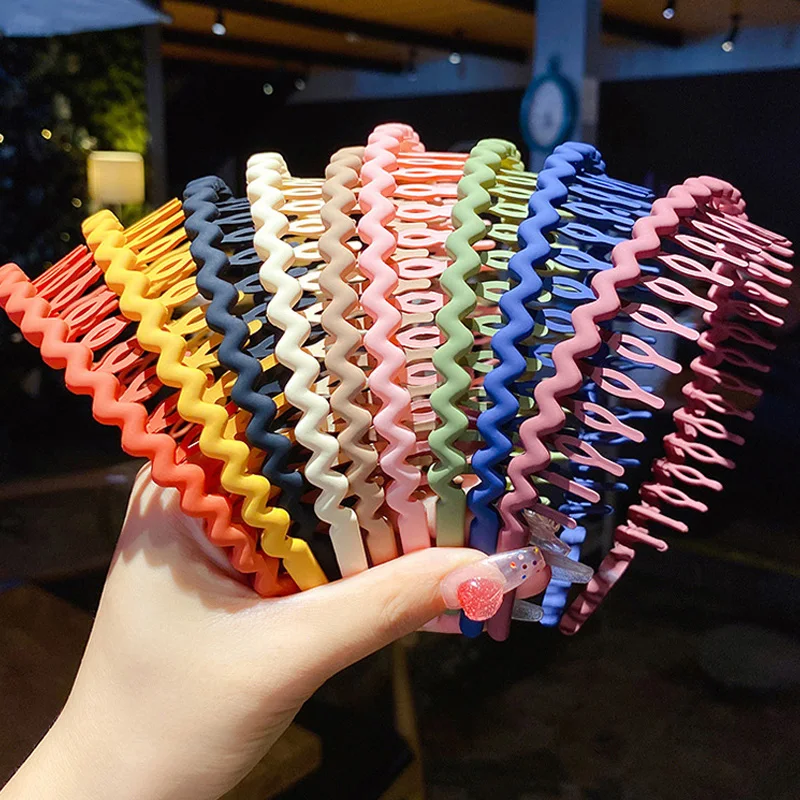

Fashion Women Girls Headdress Solid Color Headband Wrap Hair Hoop Bezel With Teeth Female Hair Accessories Hairband Headwear