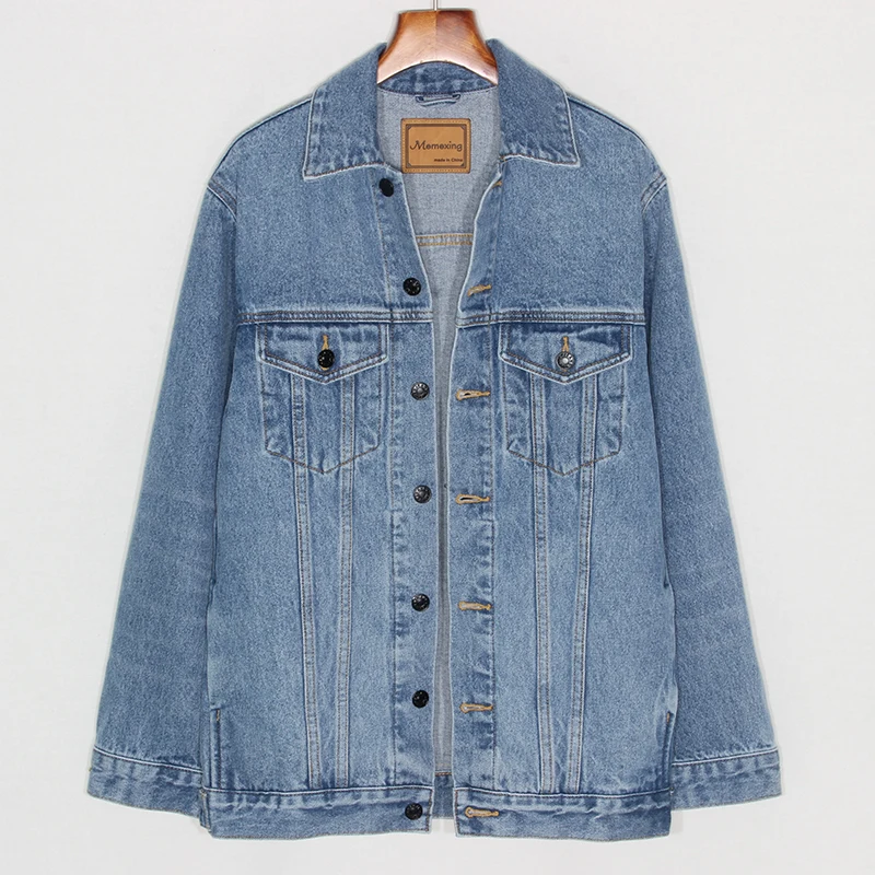 

Осенняя модная Свободная джинсовая куртка средней длины, женская джинсовая куртка с длинным рукавом, Женская куртка, Женская куртка, моющая...